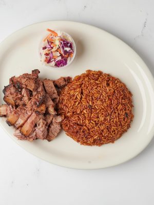 Jollof Rice with Smoked Brisket